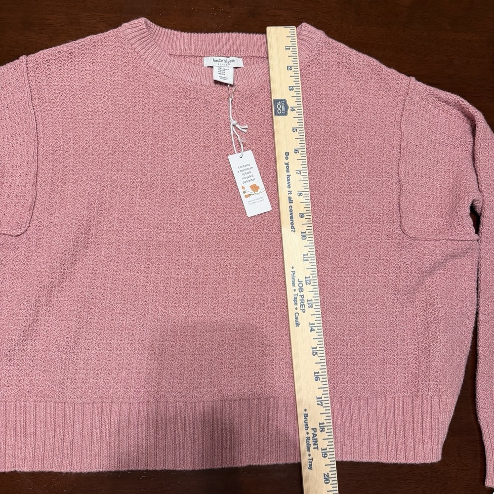 Haute Hippie Style Pink Tight-Knit Crew Neck Pullover Sweater XS Women - Picture 7 of 11